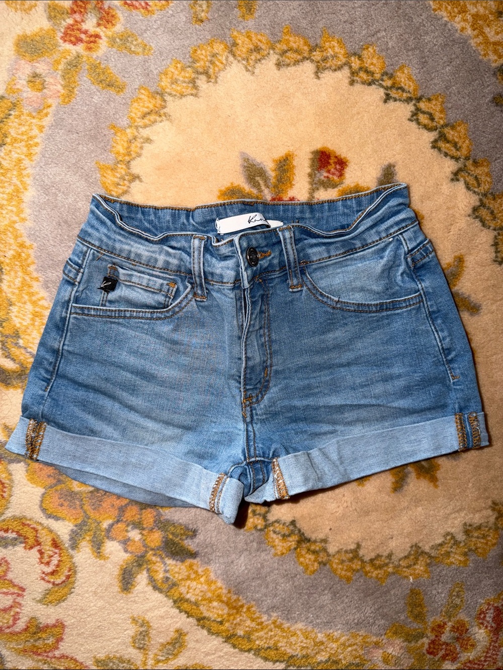 ⭐️ 3/$15 Juniors Kancan Light Denim Cuffed Blue Jean Shorts Size 3/25